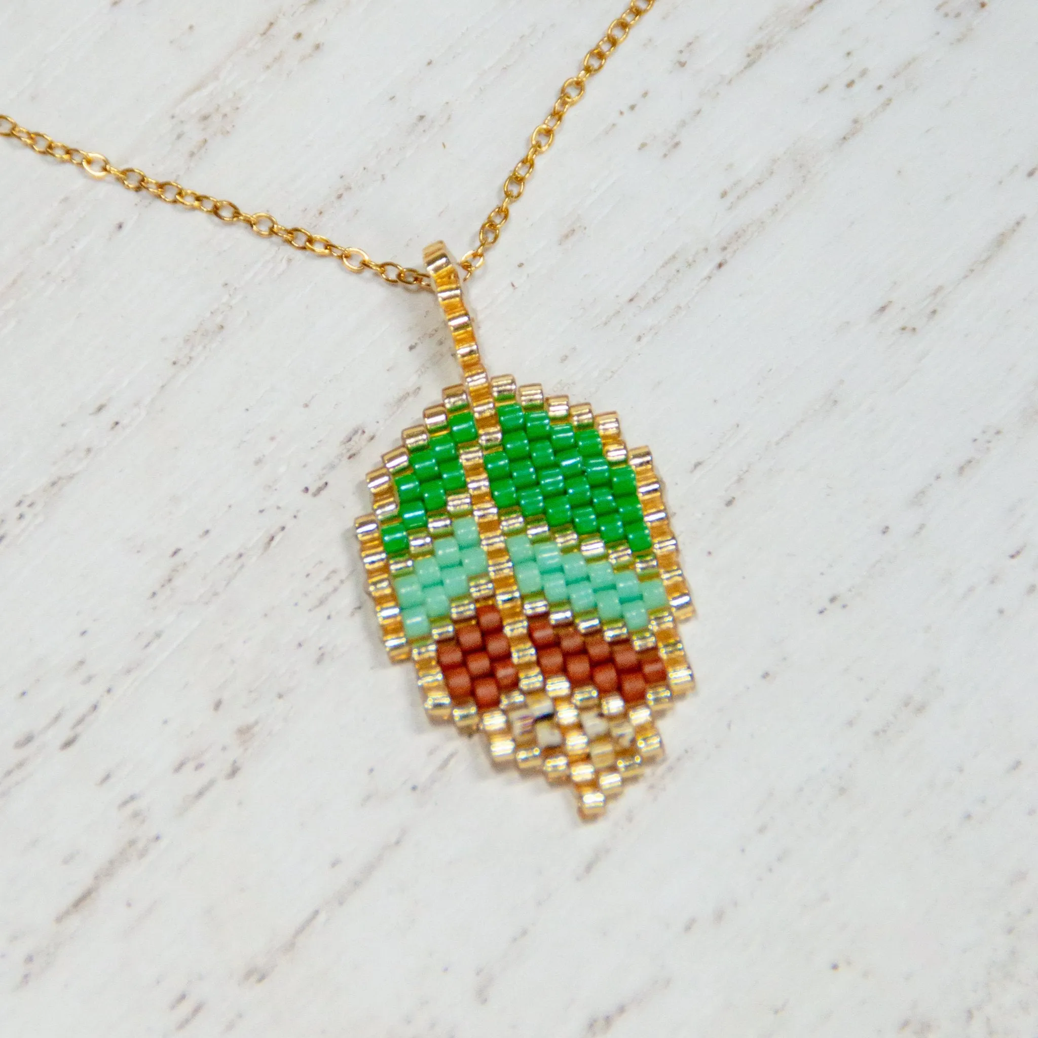 Harmony Leaf Beaded Necklace