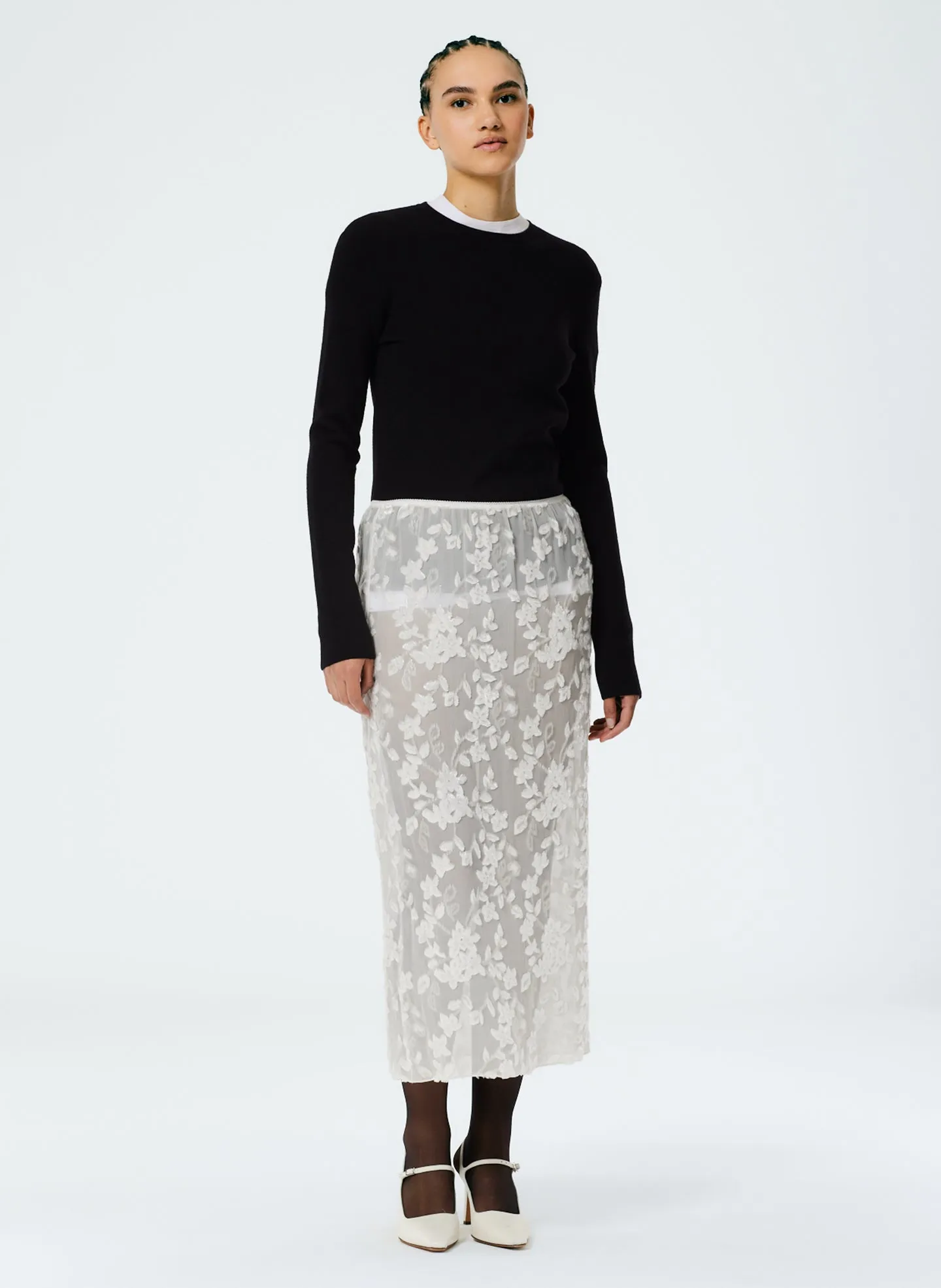 Ione Velvet Burnout Slip Skirt