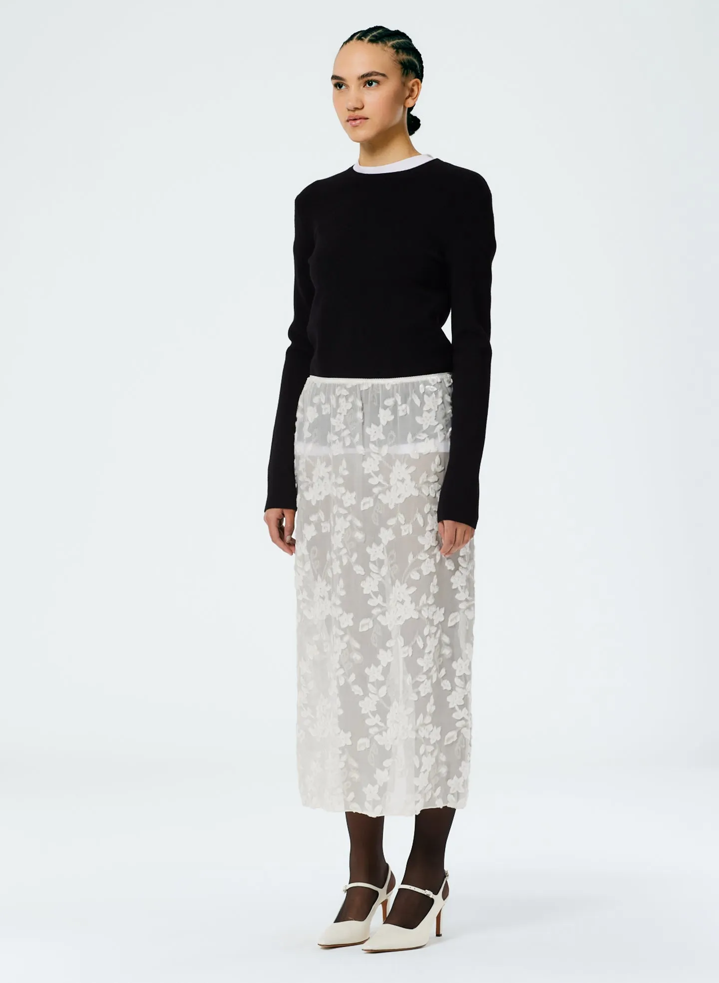 Ione Velvet Burnout Slip Skirt