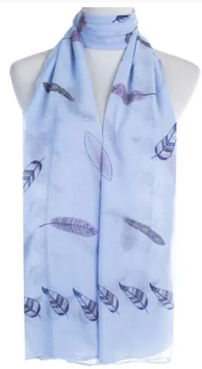 Ivy's Feathered Scarf - Blue