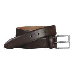 Johnston & Murphy Feathered Edge Brown Leather Belt