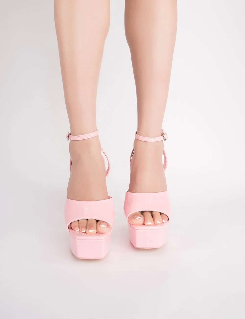Just Kidding pink Patent Platform High Heels