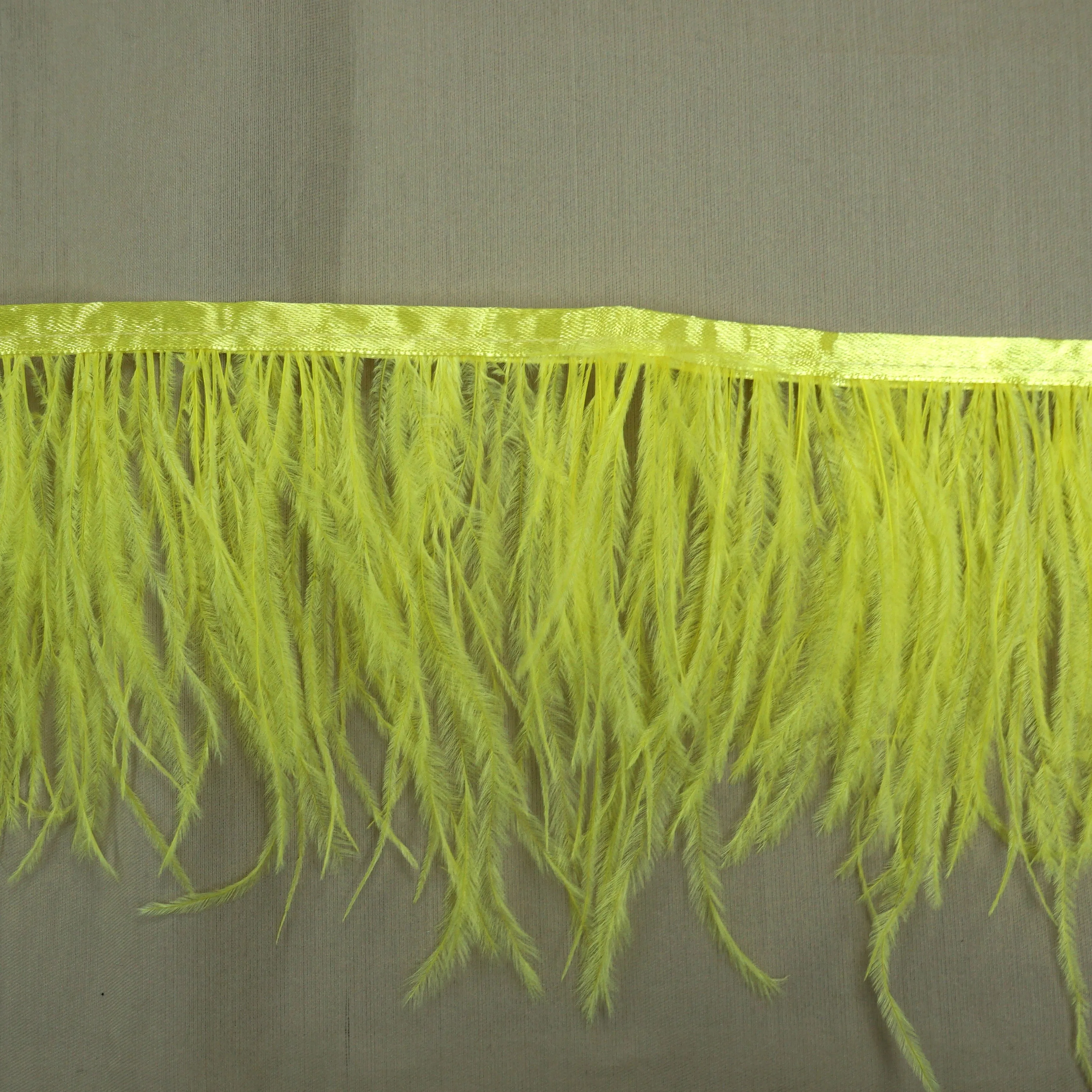 Lemon Yellow Ostrich Feather Trim 2 PLY