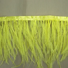 Lemon Yellow Ostrich Feather Trim 2 PLY