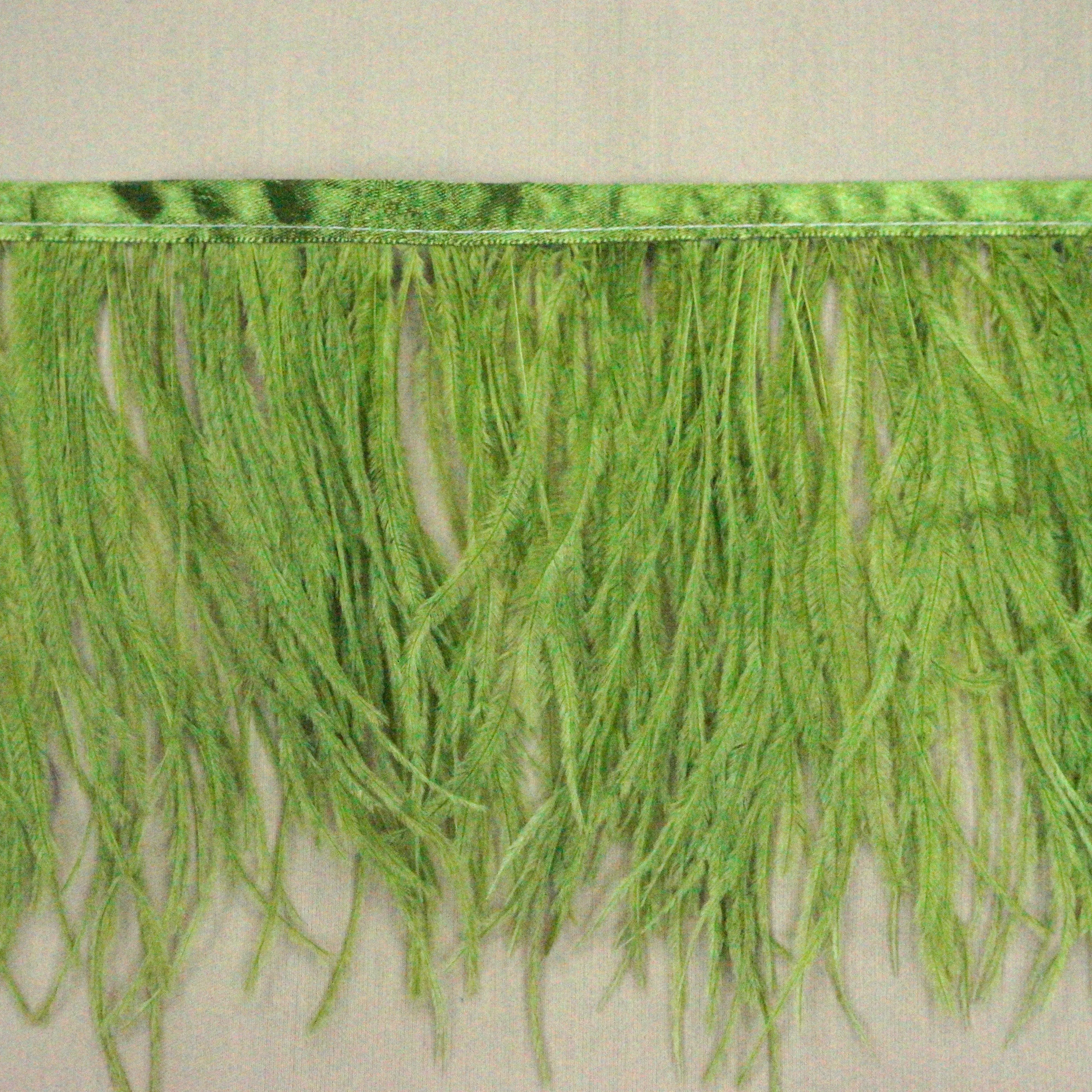 Lime Green Ostrich Feather Trim 2 PLY
