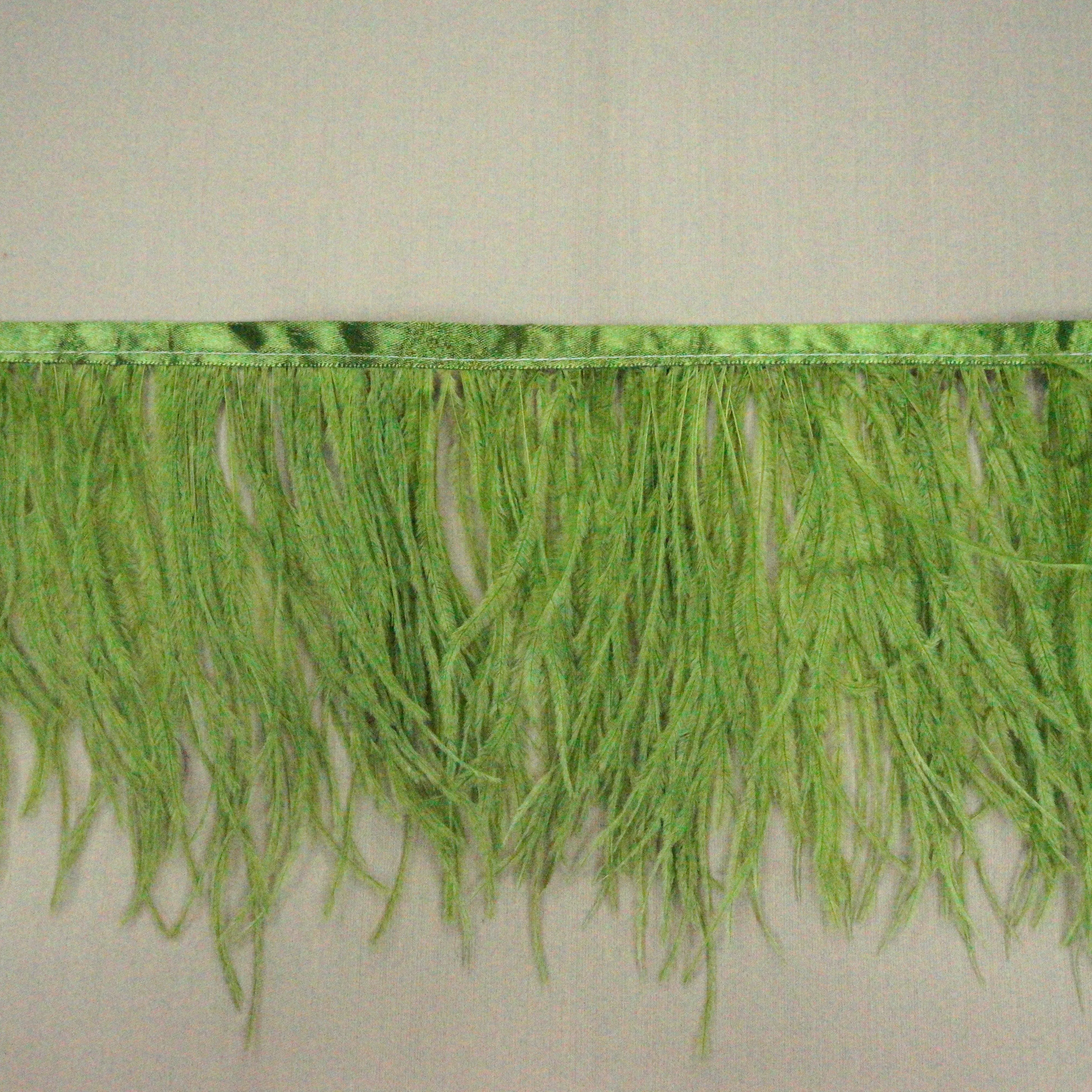 Lime Green Ostrich Feather Trim 2 PLY