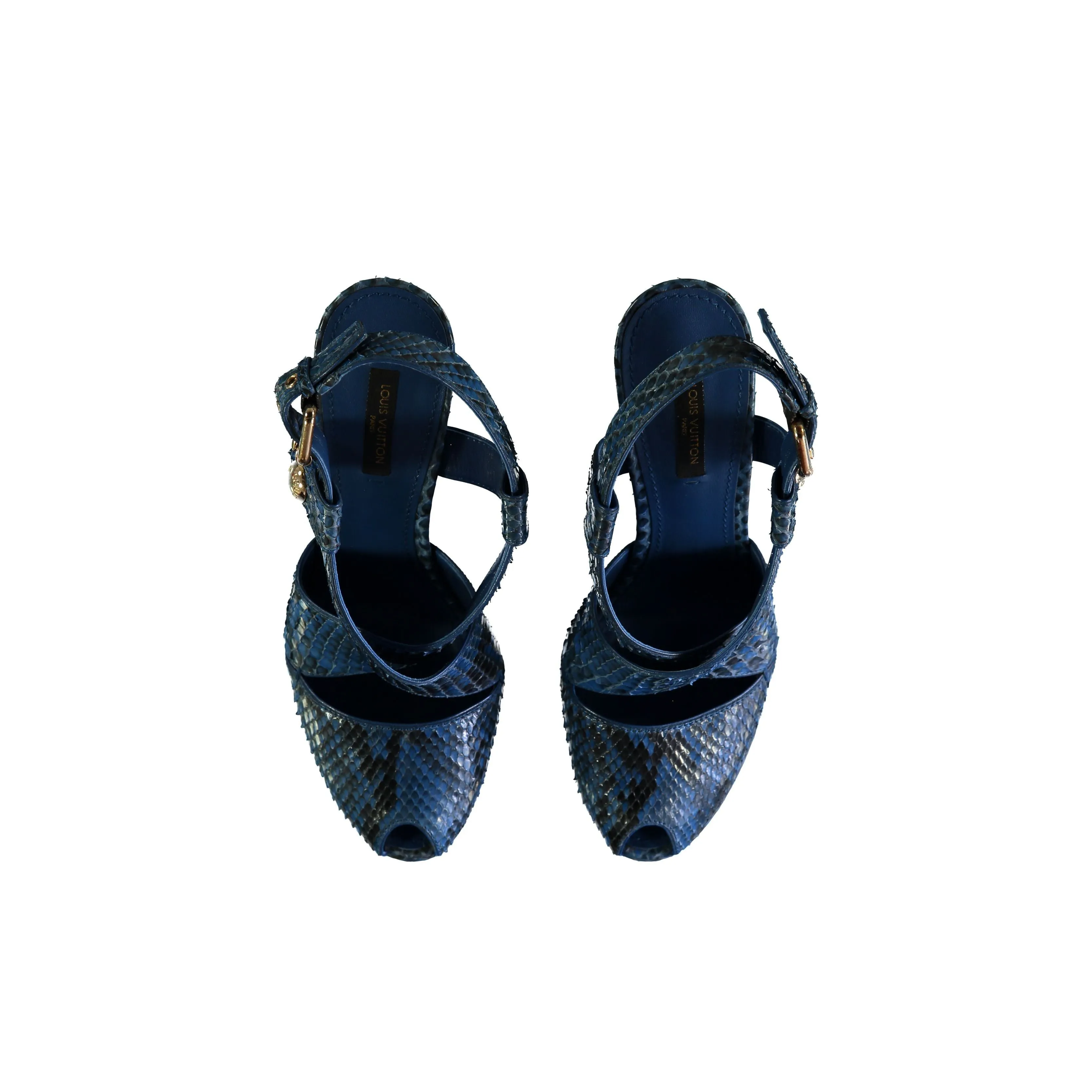 Louis Vuitton Snakeskin Peep-toe Platform Sandals