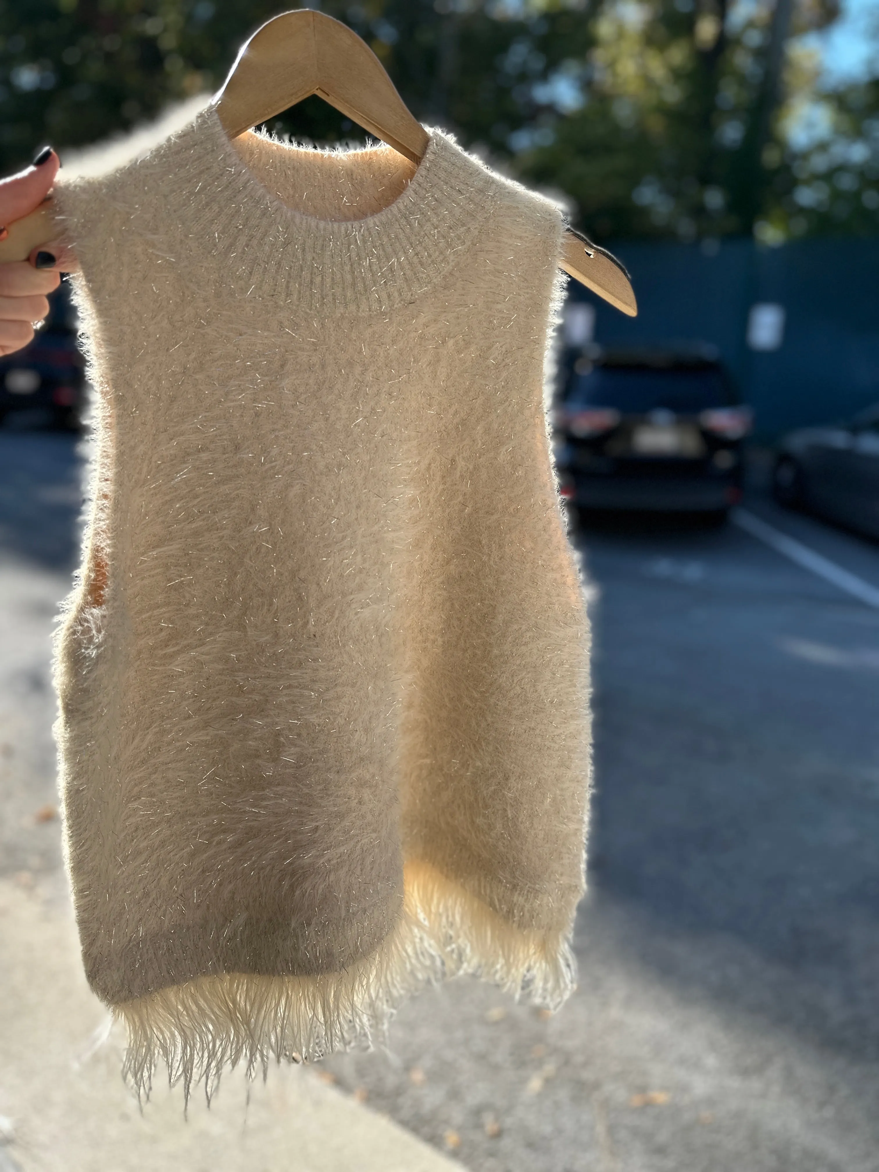 Lurex Feathered Top
