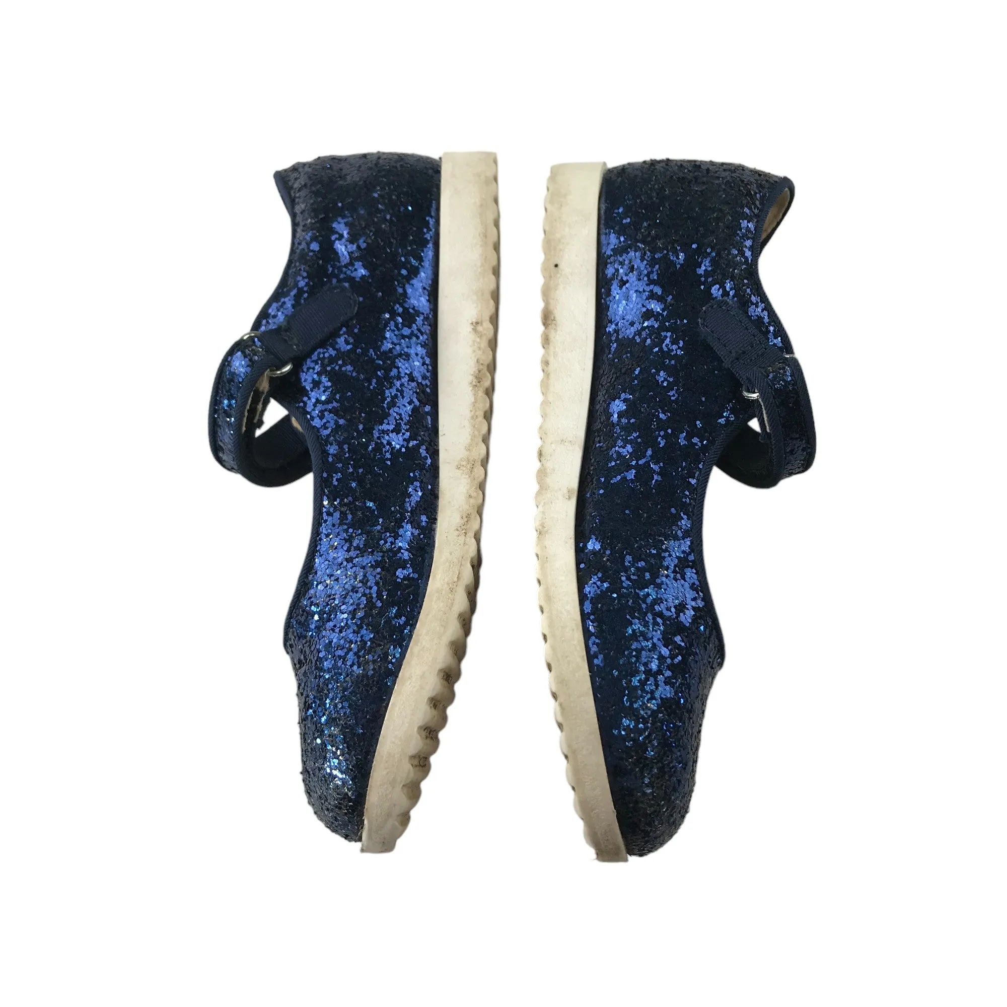 M&S Pumps Shoe Size 13 Junior Dark Blue Sparkly Glittery with Strap