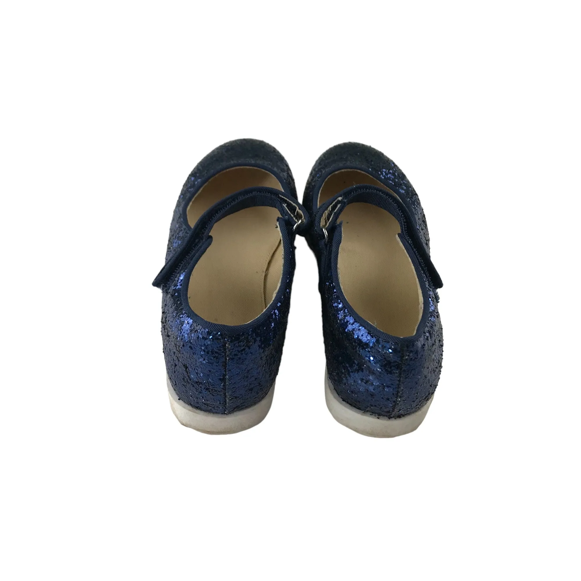 M&S Pumps Shoe Size 13 Junior Dark Blue Sparkly Glittery with Strap