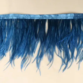 Midnight Blue Blue Ostrich Feather Trim 2 PLY