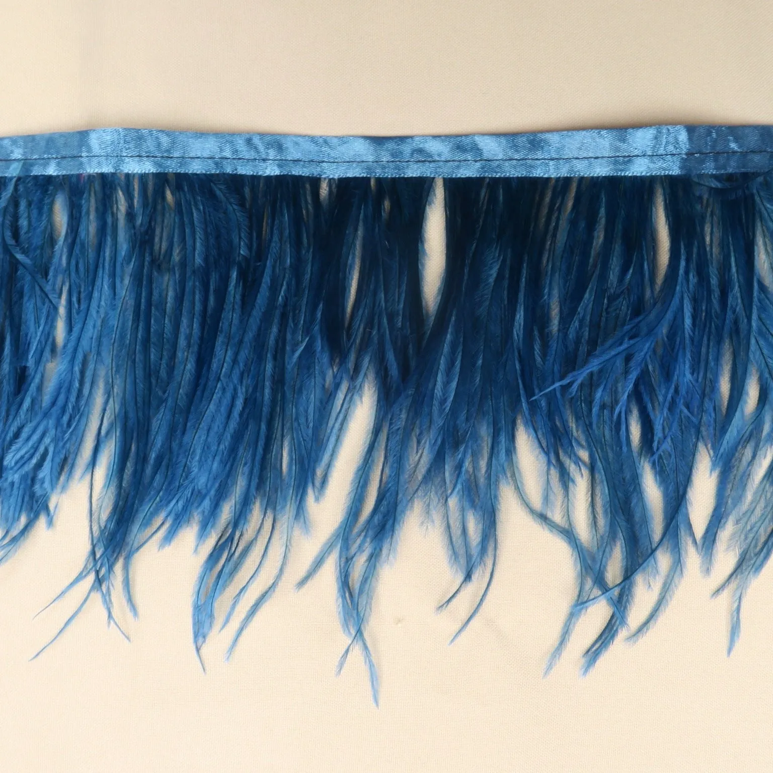 Midnight Blue Blue Ostrich Feather Trim 2 PLY