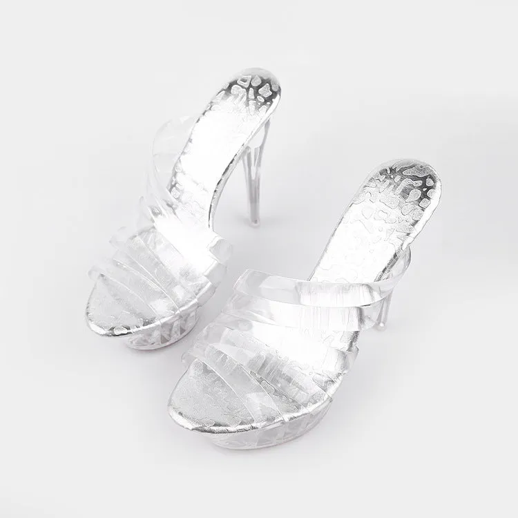 New hyaline lady high heel sandals-Glass slipper
