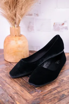 Over It Black Velvet Flats