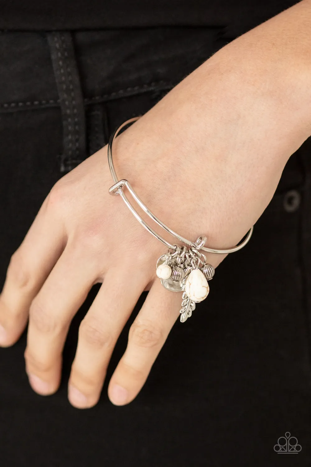 Paparazzi Root and RANCH White Bangle Bracelet - P9SE-WTXX-217XX