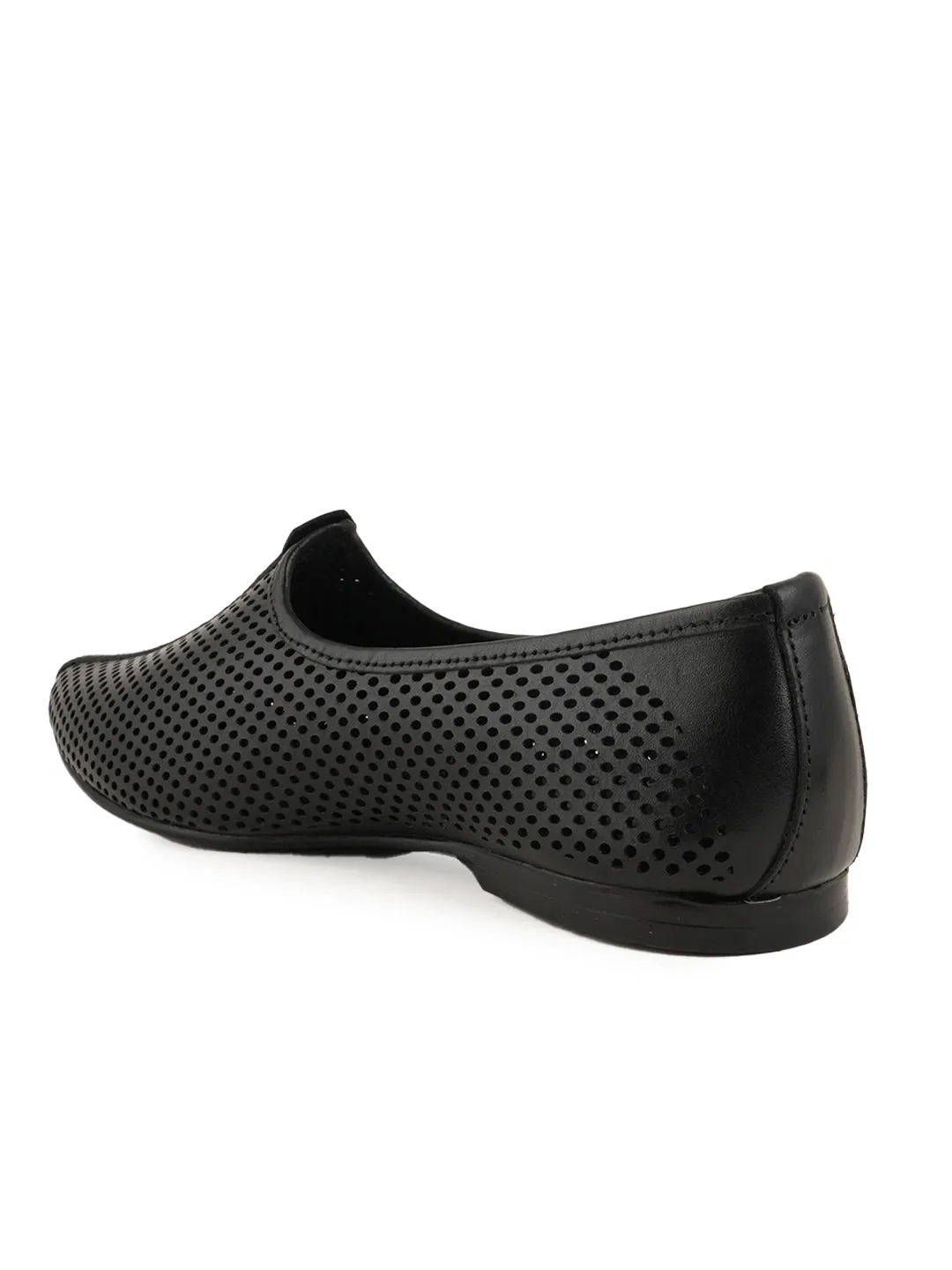 Pelle Albero Black Handcrafted Comfortable Mojari