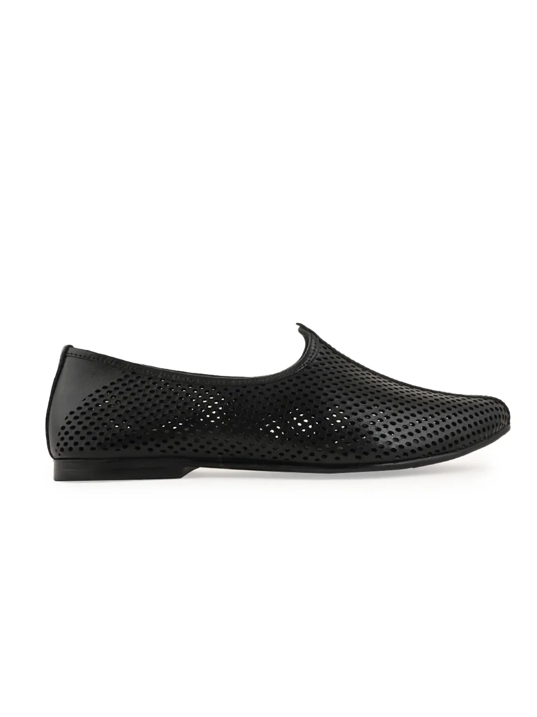 Pelle Albero Black Handcrafted Comfortable Mojari