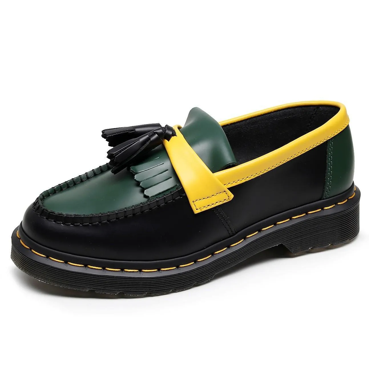 PEOPLETERRITORY Aberdeen fringed loafers women's leather low-top small leather shoes soft leather British style fashion student round head casual shoes
