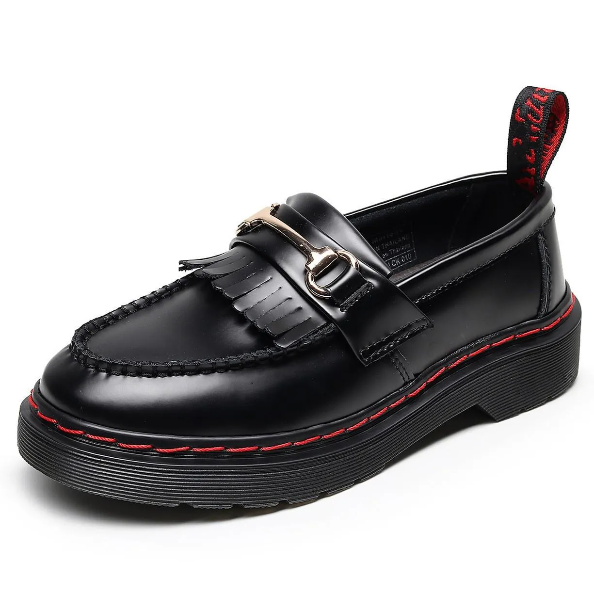 PEOPLETERRITORY Aberdeen fringed loafers women's leather low-top small leather shoes soft leather British style fashion student round head casual shoes