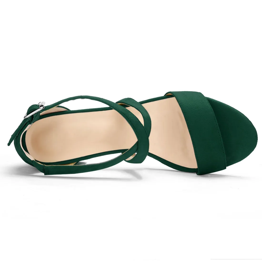 Perphy Cross Strap Open Toe Chunky Heels Sandals