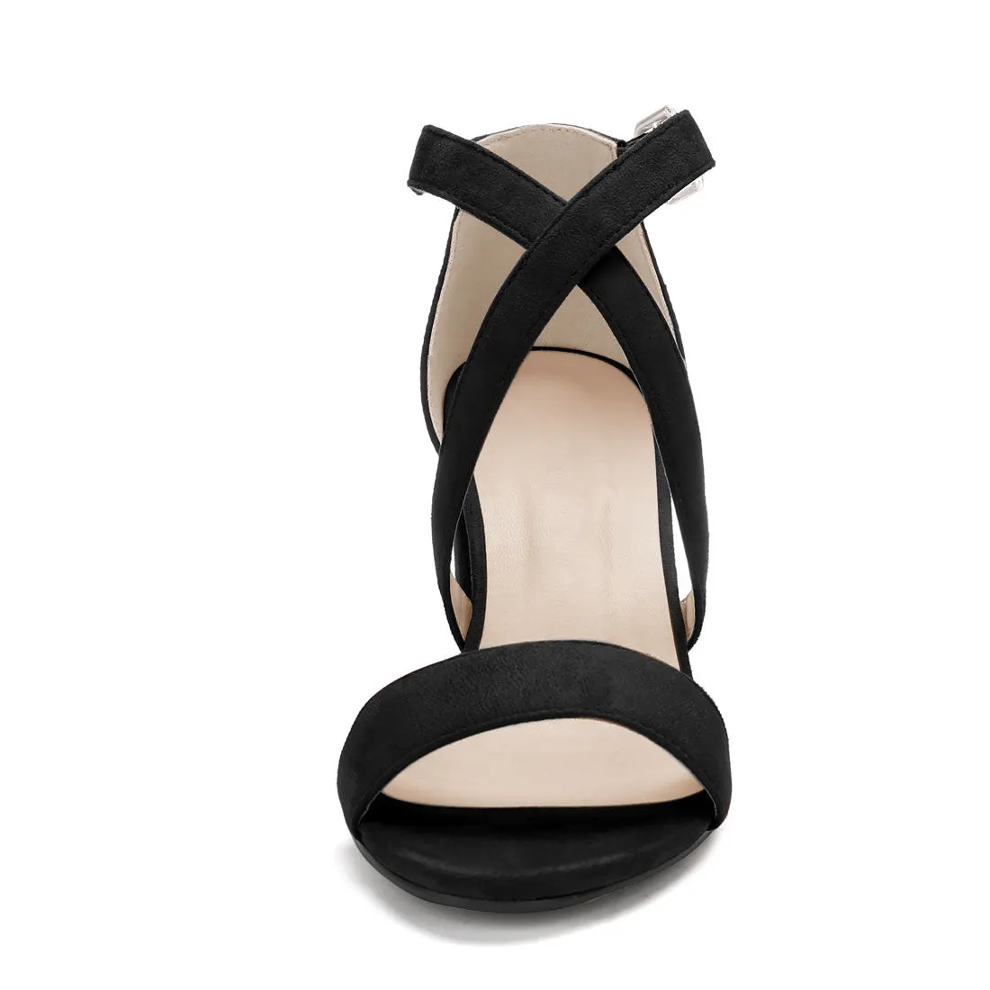 Perphy Cross Strap Open Toe Chunky Heels Sandals