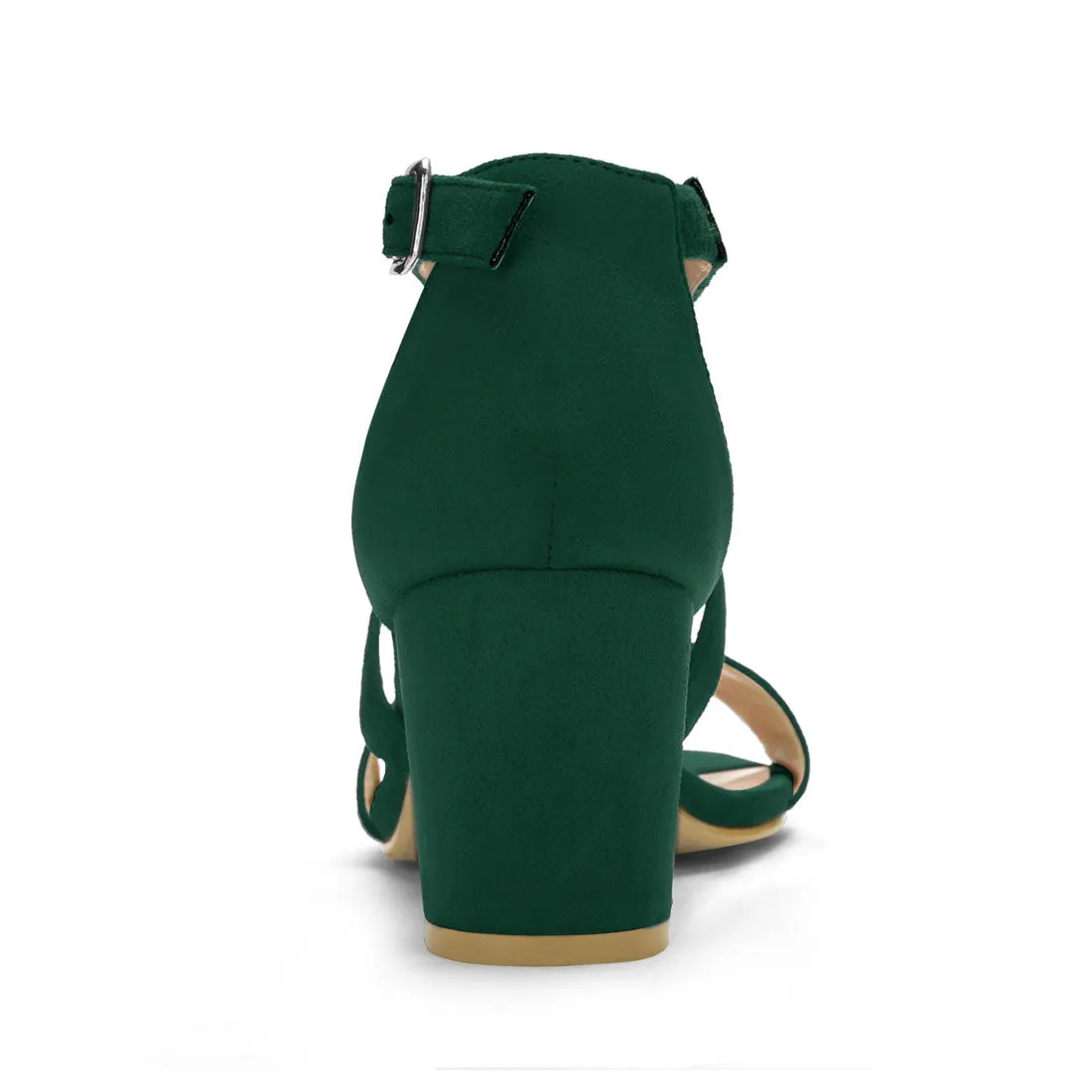 Perphy Cross Strap Open Toe Chunky Heels Sandals