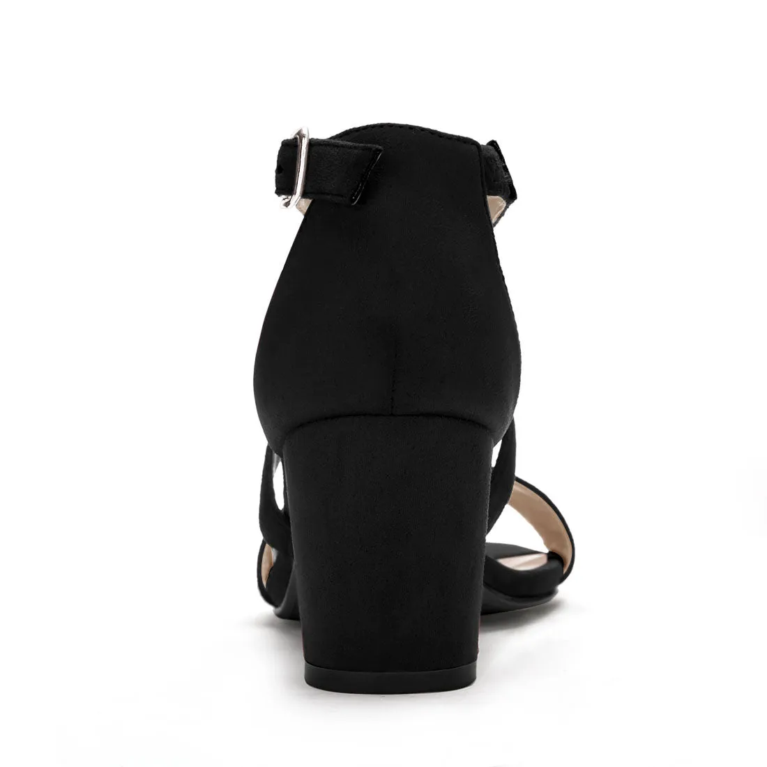 Perphy Cross Strap Open Toe Chunky Heels Sandals