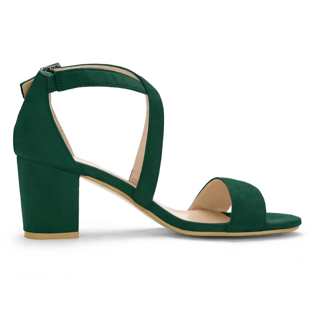 Perphy Cross Strap Open Toe Chunky Heels Sandals