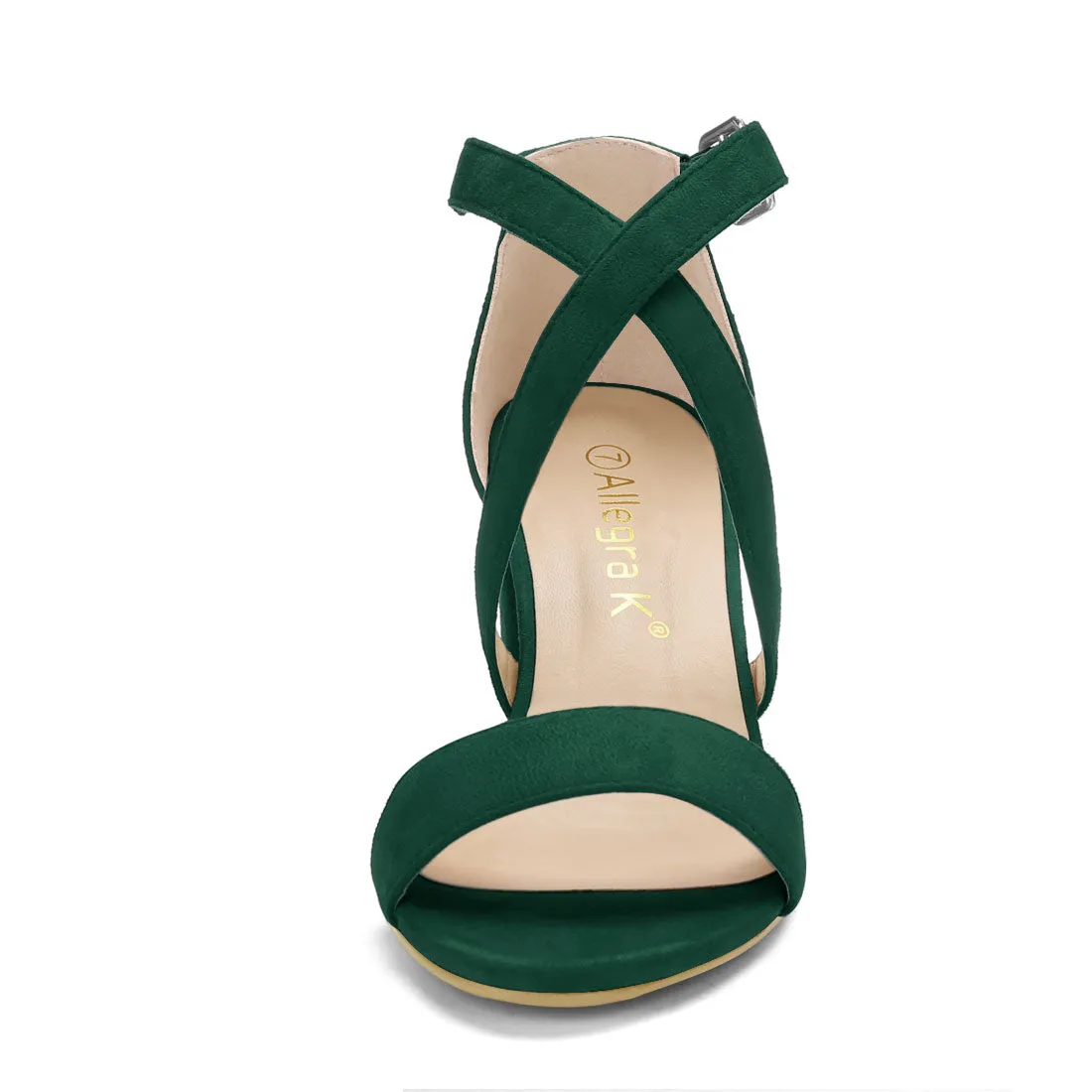 Perphy Cross Strap Open Toe Chunky Heels Sandals