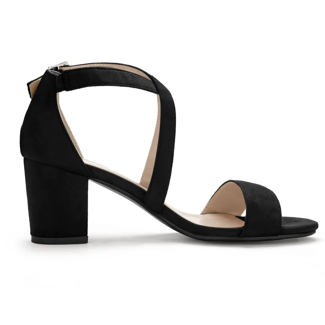Perphy Cross Strap Open Toe Chunky Heels Sandals