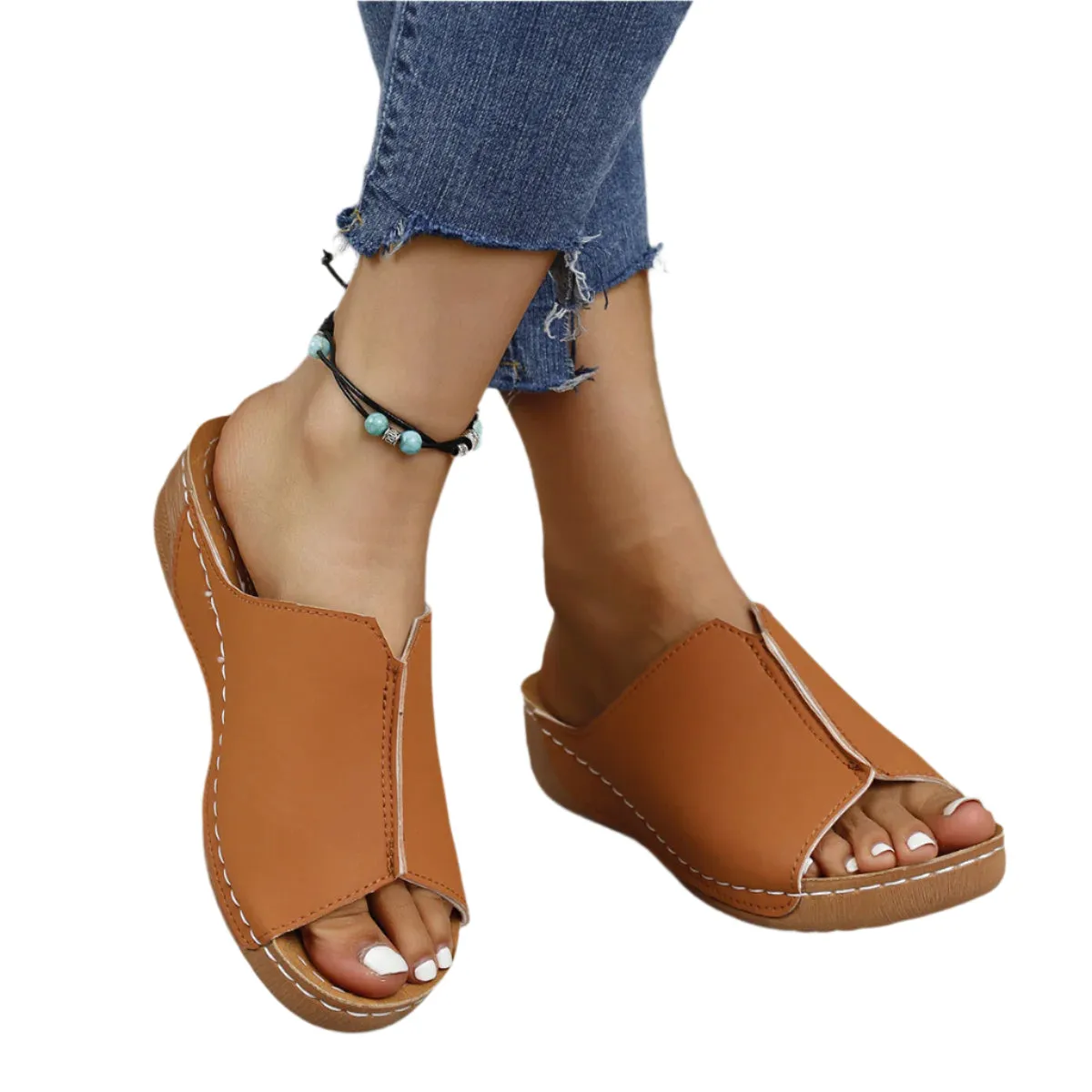 PU Leather Open Toe Sandals