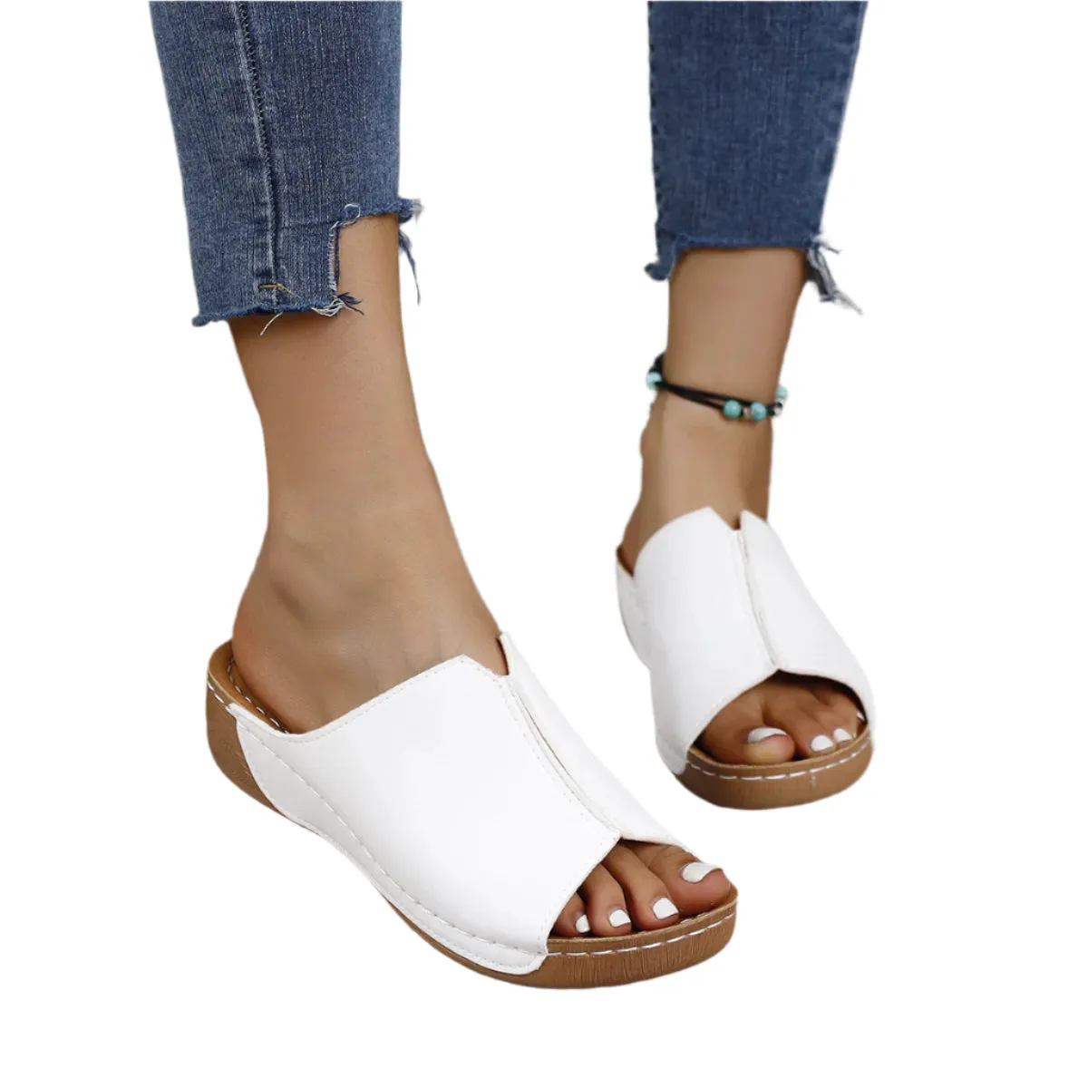 PU Leather Open Toe Sandals