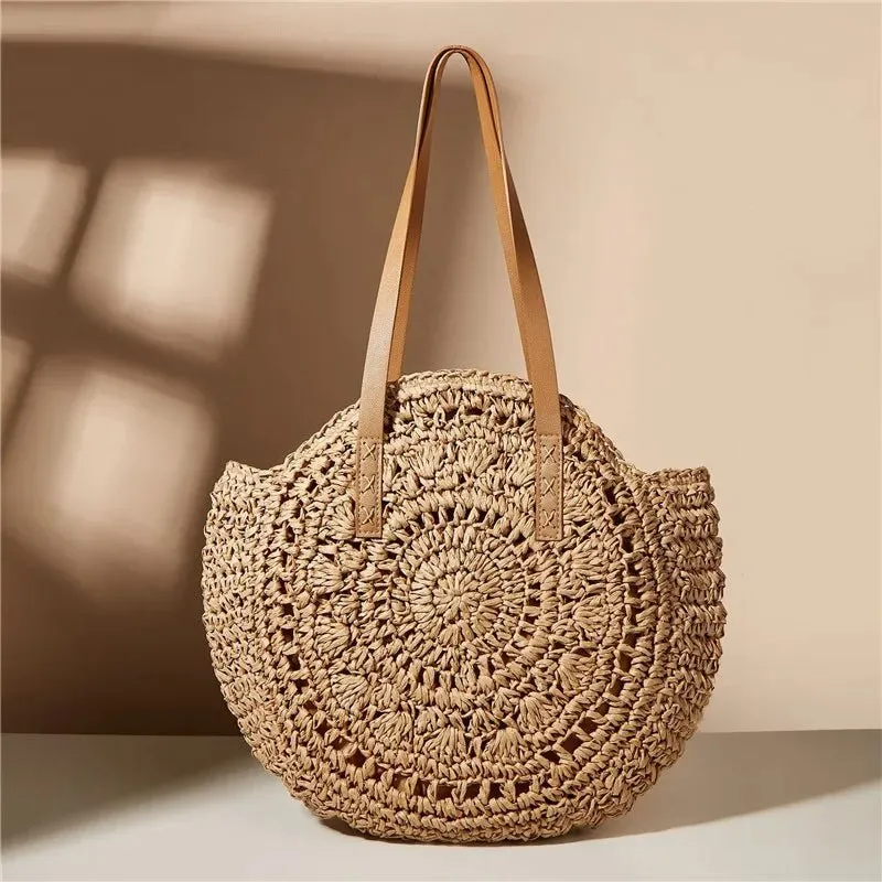 Riviera Retro Straw Shoulder Bags