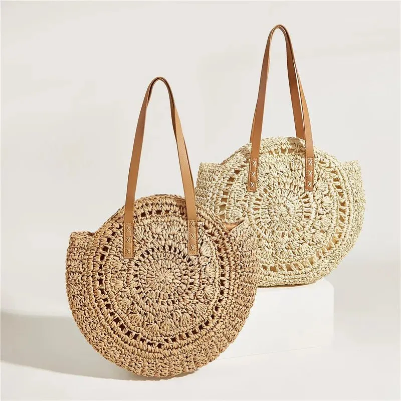 Riviera Retro Straw Shoulder Bags