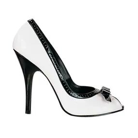 SEDUCE-218 Pleasers 5 Inch Heel White & Black Fetish Footwear