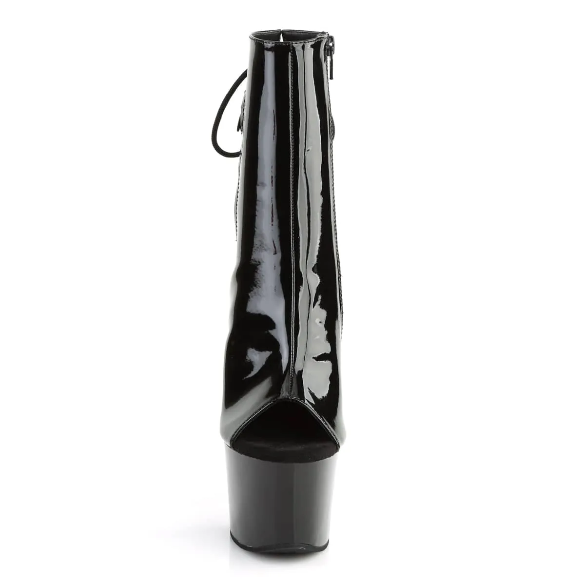 SKY-1018 Black Calf High Peep Toe Boots