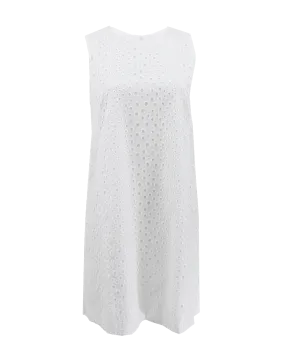 Sleeveless A-Line Eyelet Dress