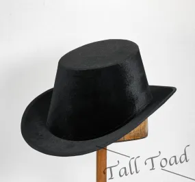Tall Hat - Black Smooth Velvet Plain