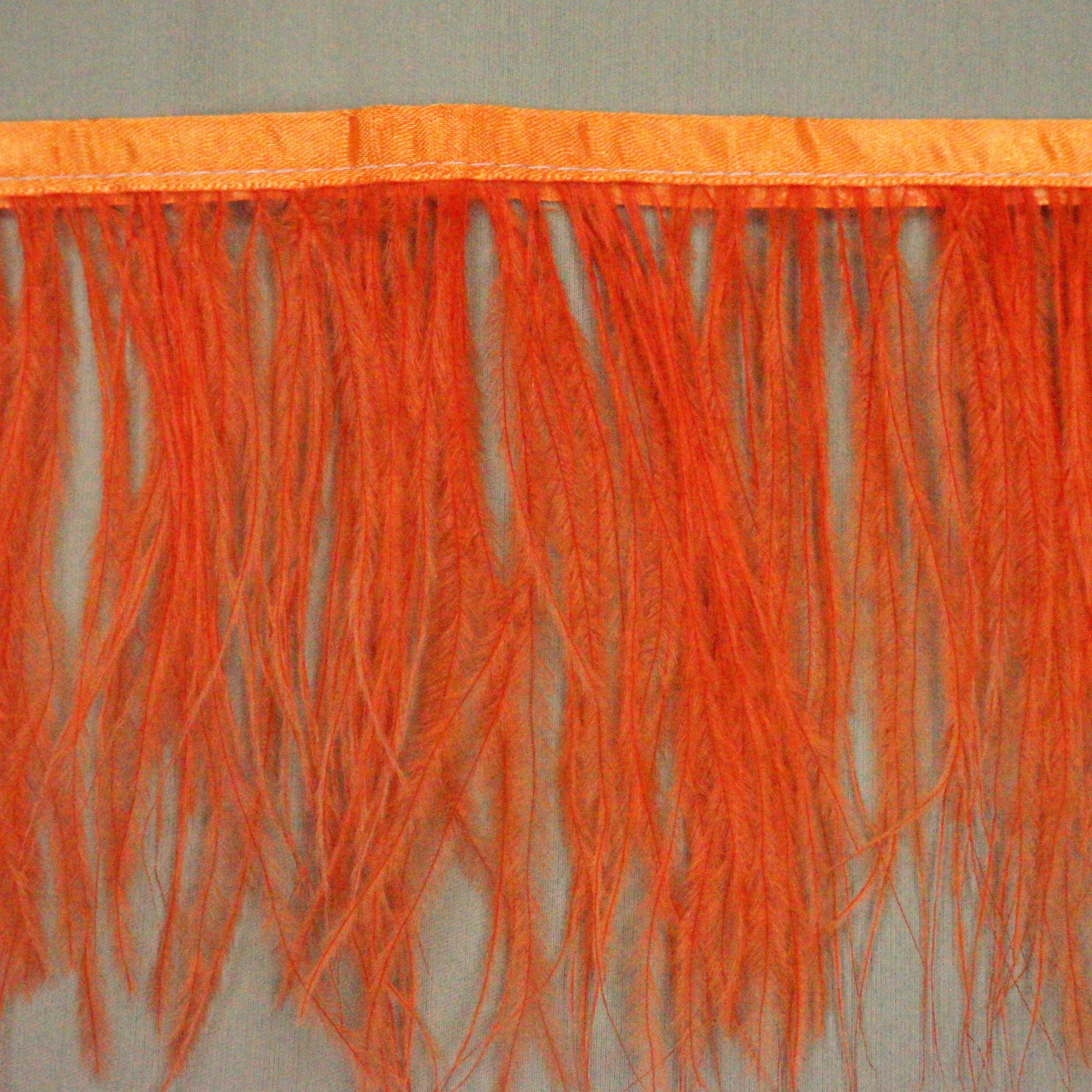 Tangerine Orange Ostrich Feather Trim 2 PLY