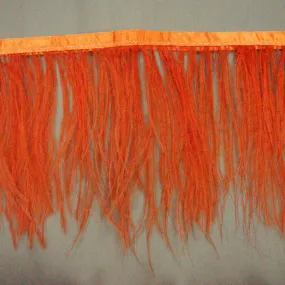 Tangerine Orange Ostrich Feather Trim 2 PLY