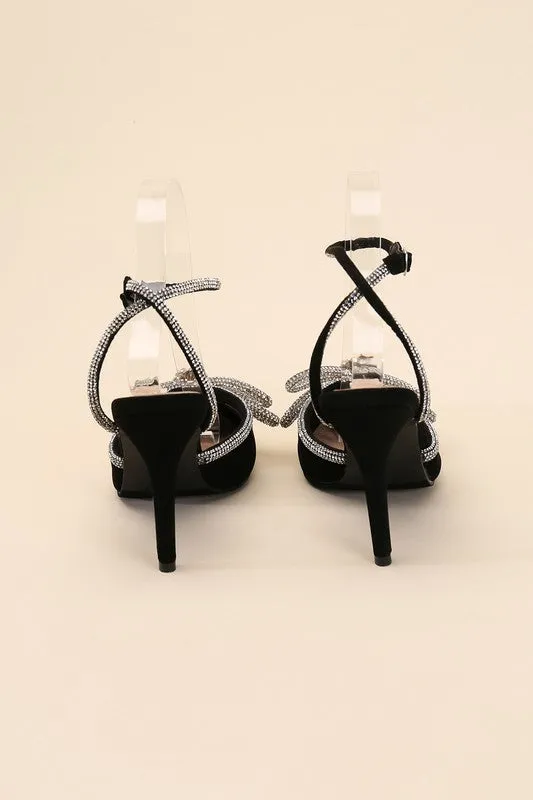Top Moda Pointed Toe Double Bow Stiletto High Heel