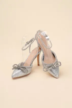 Top Moda Pointed Toe Double Bow Stiletto High Heel