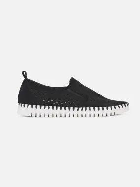 Tulip 140 Perforated Slip-On Sneaker in Black