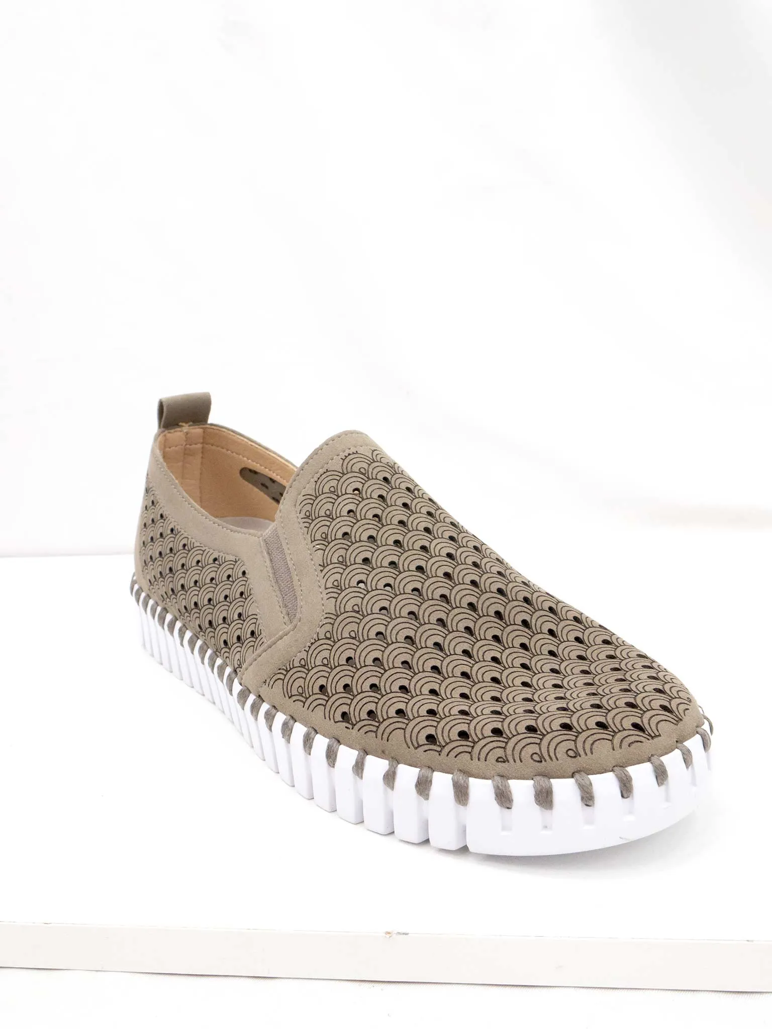 Tulip 140 Perforated Slip-On Sneaker in Falcon