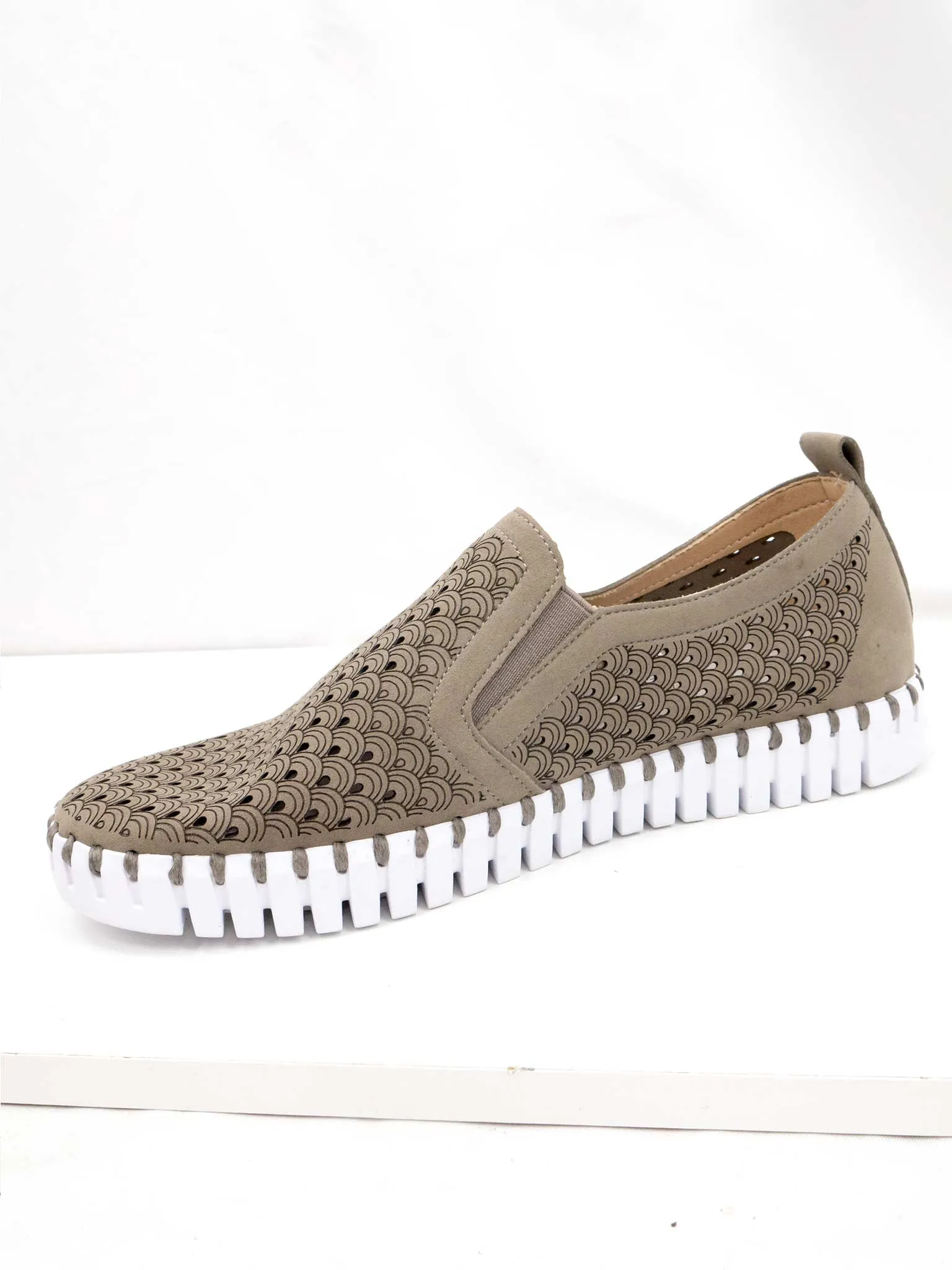 Tulip 140 Perforated Slip-On Sneaker in Falcon