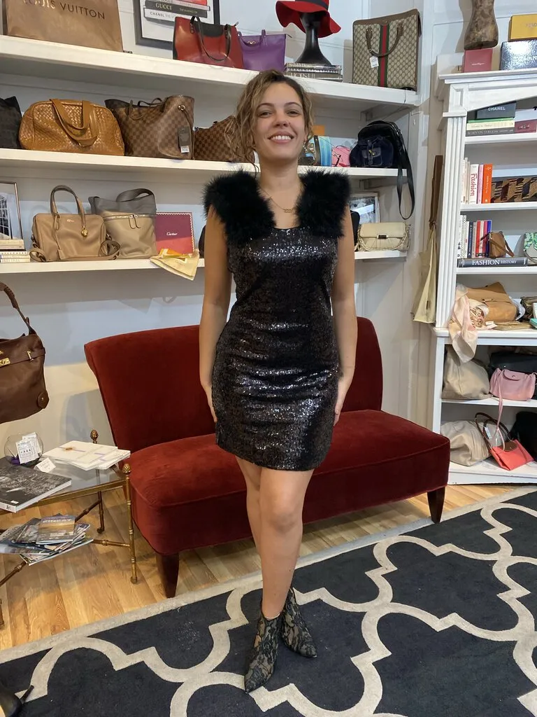 Tyler Boe Angie Sequin Feather Dress NEW size 2